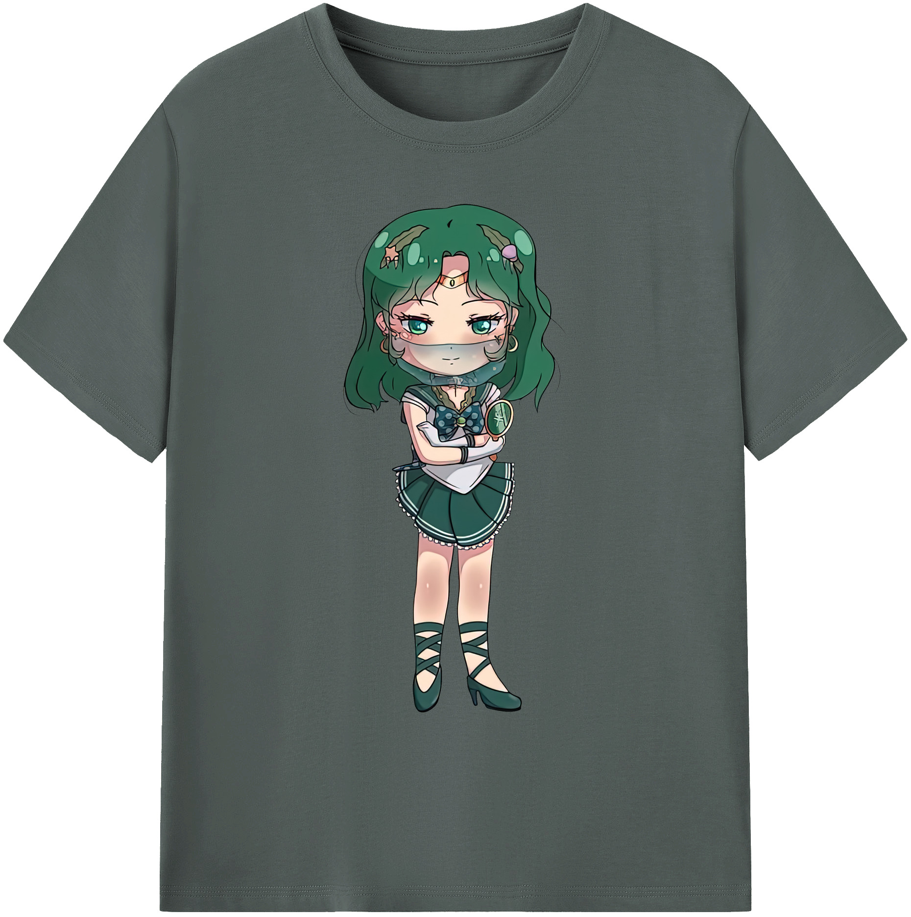 （画像用） 美少女戦士セーラームーン 海王 みちる（かいおう みちる） Sailor Moon Kaiou Michiru 綿100％ メンズ半袖Tシャツ｜肌触りやわらか＆通気性